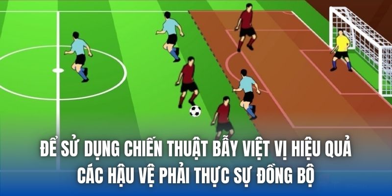 Để sử dụng chiến thuật bẫy việt vị hiệu quả, các hậu vệ phải thực sự đồng bộ